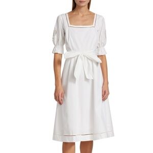 Elie Tahari Women's The Ingrid Midi A Line Dress In Sky White